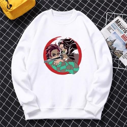 New Demon Slayer Anime Women Hoodies Cool Tanjiro and Nezuko Long Sleeve Pullover Funny Manga Graphic Harajuku Sweatshirt Girl