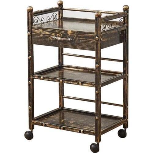H1 Breaking Retro New Car Hairdressing Three-tier Beauty Salon Haircut Hair Salon Hand Push Tool Cart Stroller Salon Trolley
