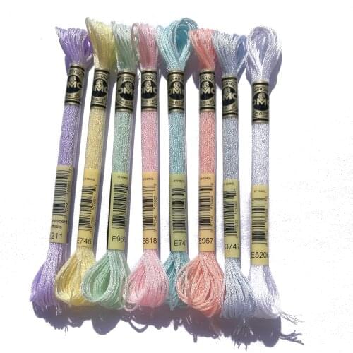 ONEROOM 1pcs Pearlescent metallic thread E211 E746 E966 E818 E747 E967 E3747 cross stitch DMC floss embroidery DIY