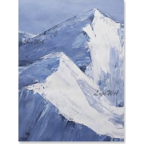 Snow Mountain Landscape Oil Painting Canvas Art Home Latest Designs Modern Wall Decor Panel Paintings Artwork Wall Pictures