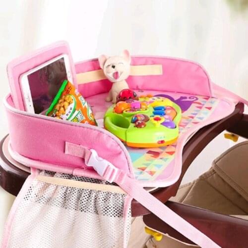 New Cartoon Baby Car Seat Tray Stroller Kid Toy Food Water Holder Child Table Storage Desk Children Portable Multifunction Plate