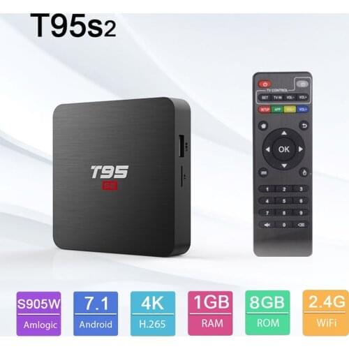 T95 S2 Smart TV Box 4K Amlogic S905W Quad Core Android 7.1 TV Box 4K HD Media Player 1G 8G Smart Set Top Box Android 7.1 T95S2