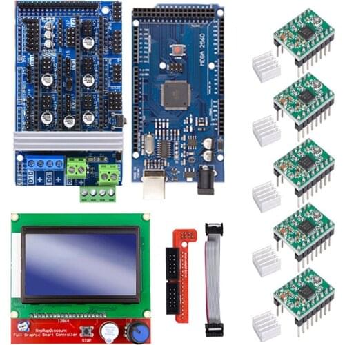 Ramps 1.6 kit upgrade Base on Ramps 1.4 1.5 with Mega2560 Board Reprap Control +12864LCD+A4988/Drv8825 Driver 3D Printer Kit