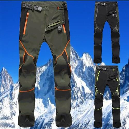 Men Straight Charged Sweatpant Waterproof Outdoor Hiking Trekking Sweatpants Zipper Climbing Casual Mens Trousers Cargo Pants
