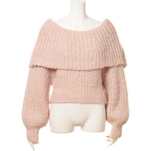 2021 Autumn Winter Sweater Women New Korean Lapel Collar Pullover Hedge Back Bowknot Sweaters Coat Clothing Vestidos MMY376