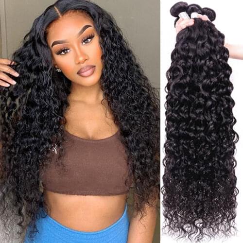 Water Wave Bundles With Closure 3Bundles cheap Human Hair Weave With Lace Closure Brazilian Hair 4 Bundles 100g/bundle Remy Hair