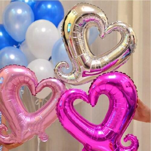 20pcs/Lot 18 Inch Heart Shaped Balloons Wedding Gold Helium Foil Balloons Kids Birthday Party Supplies Multicolor