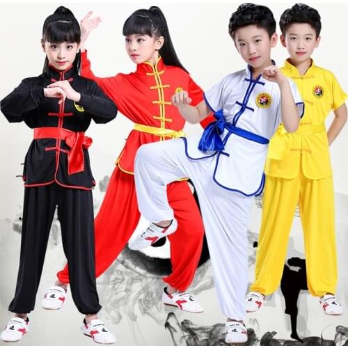 High Quality Girl Chinese kung fu Costume for Kid China Traditional Wushu Uniform Suit for Girl Kung Fu Suit Boy Kungfu Set