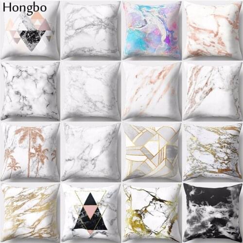 Hongbo 1 Pcs Geometric Marble Texture Throw Pillow Case Cushion Cover Sofa Home Decor Decorative Pillows For Sofa Seat Car Chair