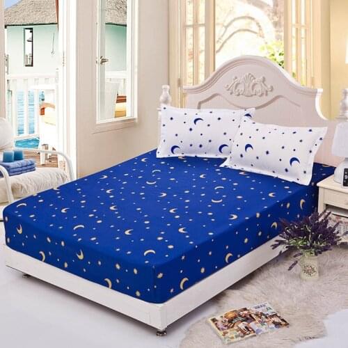 100% Polyester Fitted Sheet Mattress Cover Printing Bedding Linens Bed Sheets with Elastic Bed Protector45