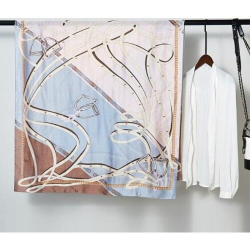 180*90cm TOP Silk Keychain luxurious Scarves Women Foulard Square Hijab Scarf Ladies Shawl wrap muffler pareo female hijab
