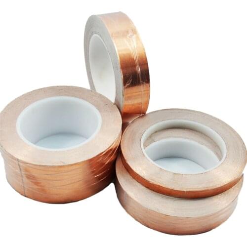 10m 6-20mm Adhesive Tape Foil Tape Adhesive Conductive Copper Shield Eliminate EMI Anti-static Single-sided Repair Tape