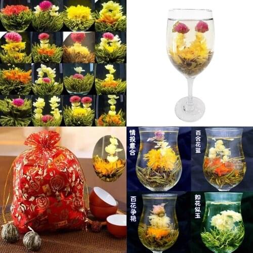 2021 Blooming 26 Kinds Blooming Flower with Green Cha pearl Artistic Blossom Flowers Chinese