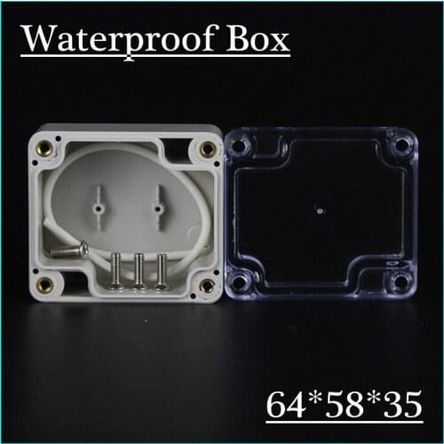 64*58*35mm Clear Cover plastic sealed junction box abs plastic electrical enclosure IP65 waterproof plastic enclosure pcb cases