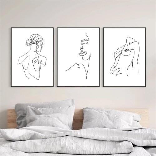 Abstract Female Body Poster Canvas Painting Figure Line Drawing Print Women Minimalist Wall Art Pictures Living Room Home Decor