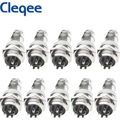 Cleqee GX16 5Pin Butting Aviation Connector Plug Docking Female & Male 5pin Circular Connector 1pc