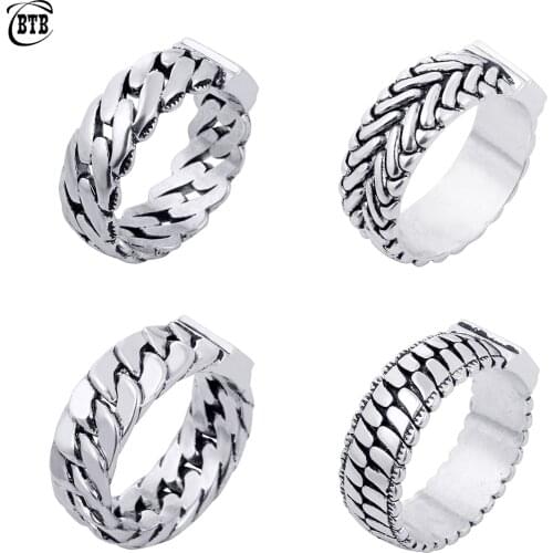 Ancient Silver Color Buddha Ring Finger Art Retro Man Punk Jewelry Motorcycle Tire Pattern Women Birthday Gifts Couple Jewelry