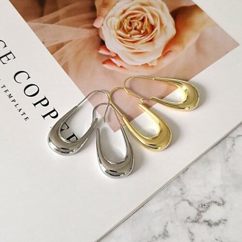 DAVINI Gold Silver Color Long Hook Earrings Elegant Vintage Oval Drop Earrings Simple U Shape Dangle Earrings For Women MG170