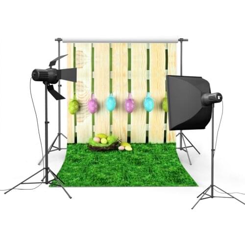 Wooden fense Easter Day photo backgrounds vinyl grass filed photography-backdrops of photographer studio props Fotografia GE-020