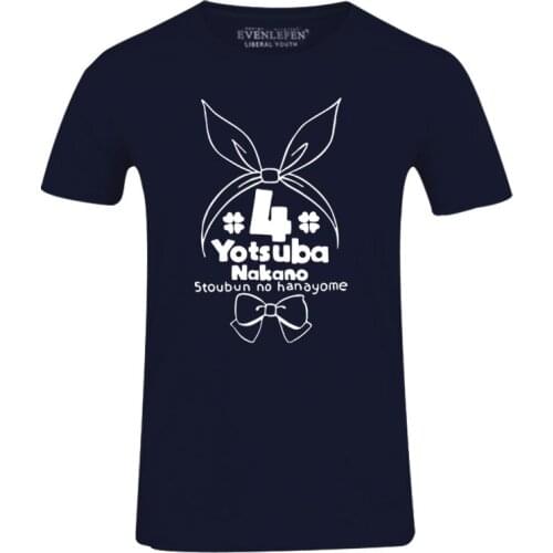 Unisex Anime The Quintessential Quintuplets Cotton T-Shirt Tee O-Neck Nakano Nino Casual T-Shirt Tee