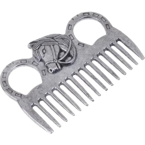 Stainless Steel Horse Comb Metal Curry Brushing Cleaning Tool Equestrian