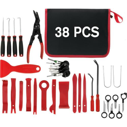 38Pcs Car Audio Repair Tool Interior Door Clip Panel Trim Removal Tool Auto Interior Disassembly Tools Car Pry Removal Tool