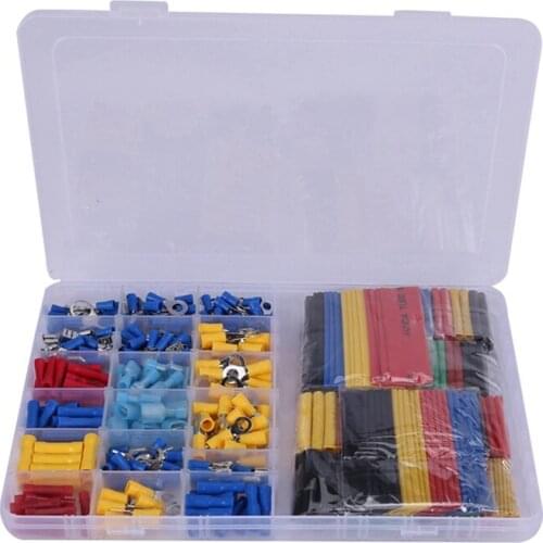 558pcs Heat Shrink Tube Sleeving Kit Set Car Wire Electrical Terminals Crimp Connectors with Plastic Box