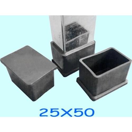 25*50mm table feet cover Cap,Wood feet leg furniture square tube feet pad pipe ending 1X2 inch plastic protector moisture proof