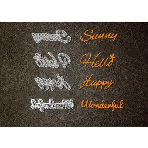 Metal Everyday words Cutting Dies Stencils for DIY Scrapbooking photo album Decorative Embossing DIY Paper Cards happy sunny