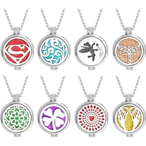 New Aromatherapy Necklace Wing Butterfly Heart Scent Perfume Diffuser Pendant Lockets Essential Oil Diffuser Necklace
