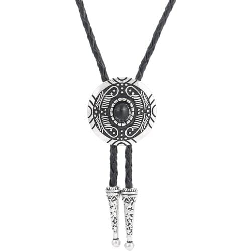 New necktie stripe natural pine stone accessories leather collar rope mens fashion bolo tie