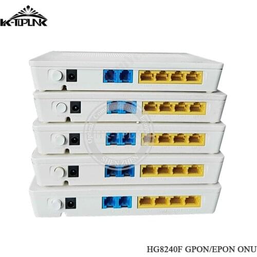 40pcs HG8240F GPON EPON 4FE 100Mbs LAN 2.4G Fiber Optic ONU ONT FTTH Optical Network Terminal High Performance New Bare Metal