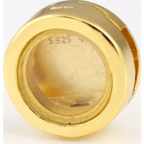 Original Reflexions Shine Logo Locket Clip Stopper Lock Beads Fit 925 Sterling Silver Charm Bracelet Bangle Diy Jewelry