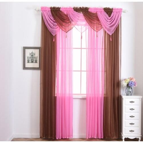 Transmitting Ventilation Window Screen Solid Color Curtain Rod Fashion Curtain Panel Suitable Household Wall Decor Supplies