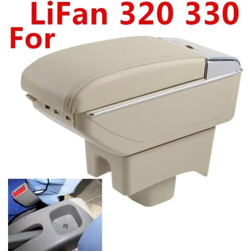 For LiFan 320 330 armrest box central Store content Storage box with cup holder ashtray USB interface 2008-2013