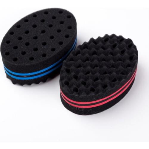 Handheld Hair Brush Elliptical Dual-use Perforated Curly Sponge curly Brush Multi Holes Care Sponge Wave Shaped Curly Modeling