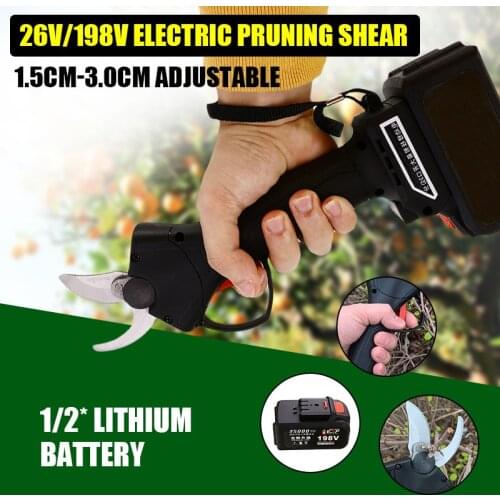 Cordless Rechargeable Lithium Tree Pruning Shears 1.5-3.0cm Adjustable Garden Cutter Pruning Tools Grafting Cutting Shears