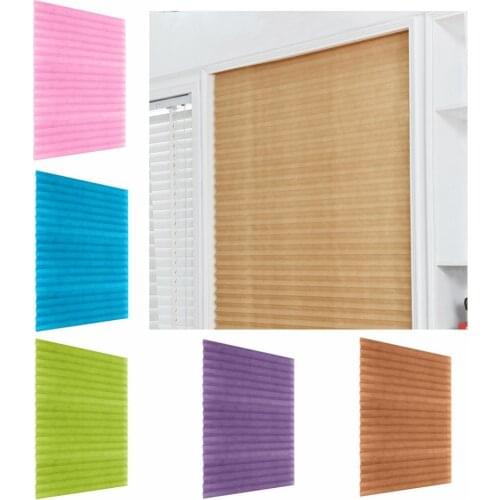 Self-Adhesive Pleated Blinds Curtains Half Blackout Bathroom Windows Curtains Shades For Living Room Home Window Door Decor