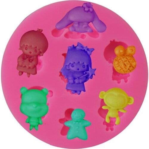 Cartoon Animal Magical Girl Silicone Mold Gummy Candy Jello Fondant Cake Decorating Moulds 3343