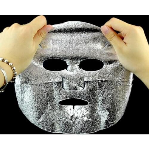 UNLABELLED Silver Foil Repair Replenishment Anti Aging Peel Off Mask Sheet Acne Moisturize Improve Dark Complexion 5pieces