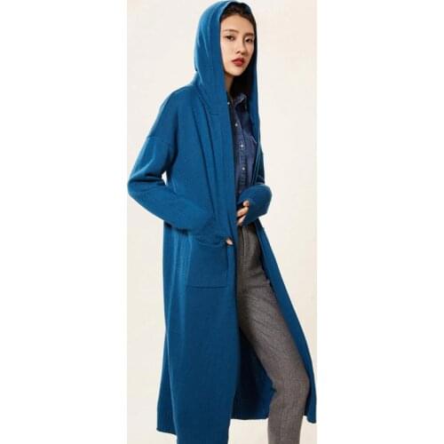 2019 New Fashion Maxi Long Cashmere Sweater Women Cardigan Coat Female Single Breasted Knitted Sweaters V-Neck Wool Cardigan
