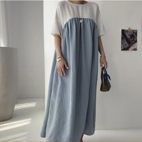 2021 New Arrival Soft Cotton Linen Patchwork Vintage Summer Dress Japan Style Bow Bandage Chic Girls Dress Women Casual Dress
