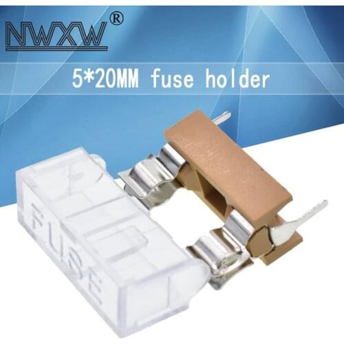 10pcs 5*20/6*30MM FUSE glass tube fuse base fuse clip yellow base with transparent cover