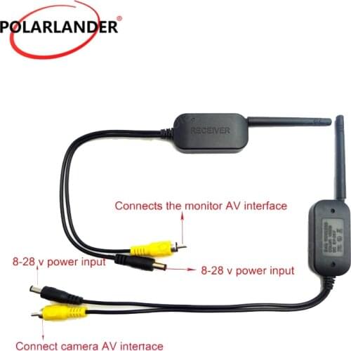 100m Range Car Video transmitter Receiver kit 2.4G Wireless Cam Transmitter Receiver for Vehicle Backup Front Camera for sale