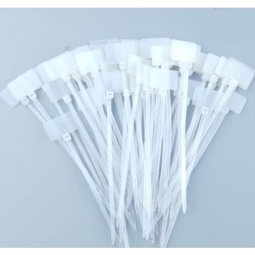 100pcs White Plastic Nylon Mark Tags Label Sticker Cable Zip Ties 2.5mm x 100mm