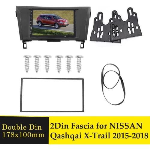 2 Din Car Fascia For NISSAN Qashqai X-Trail 2015-2018 Audio Fascias Fitting Adaptor In-dash Panel CD DVD Player Frame Bezel Kits