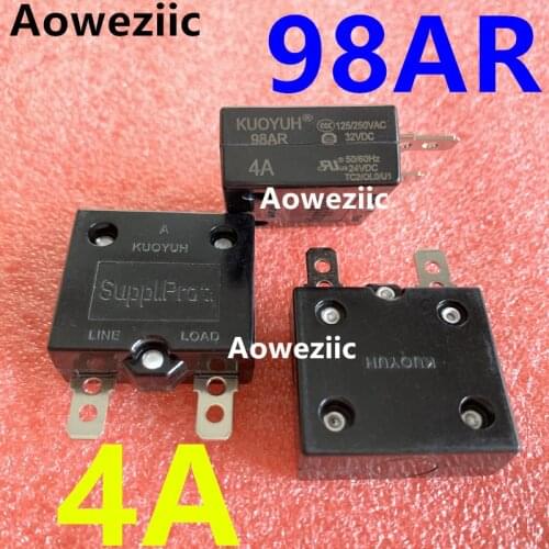2Pcs KUOYUH 98AR 4A Breaker Automatic Reset Overcurrent Overload Protector Motor Protection Switch Leakage Protector Fuse
