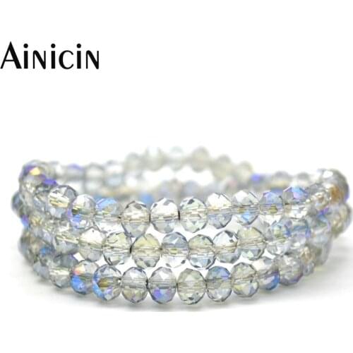 20 Strands Transparency 16'' Faceted Crystal Glass Beads 4x6mm Fashion Jewelry Making Materials