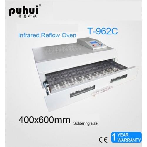 220V/110V PUHUI T-962C BGA Rework Station T962C Reflow Oven Machine Infrared Heater 2500W 400*600mm