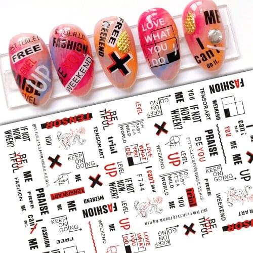 3D Nail Sticker (12.2*7.5cm) English Butterfly Flowers Alphabet Beauty Nail Art Decorations Letter Adhesive Sliders GF-C34